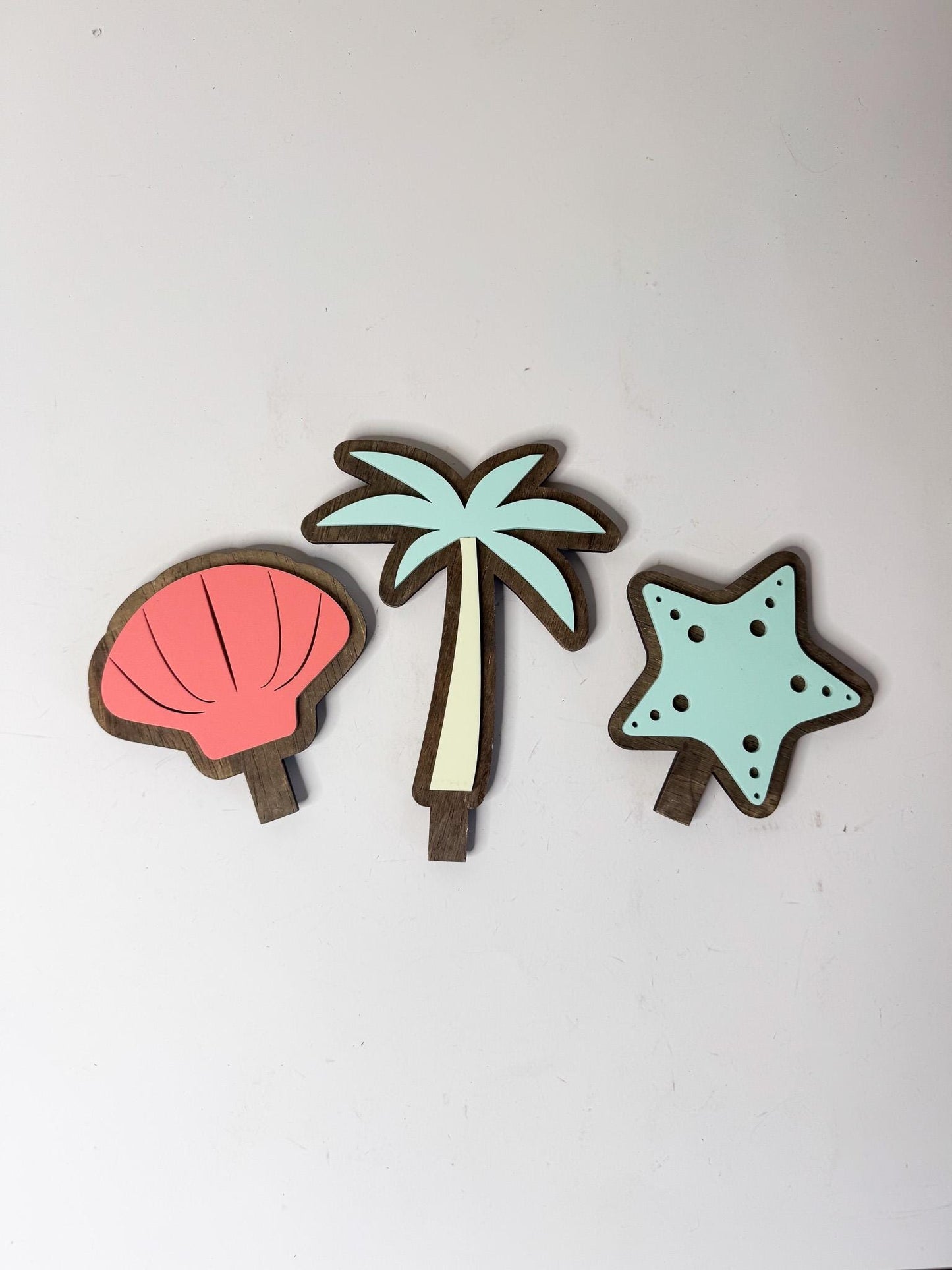 Tropical Acrylic Inserts, Summer Wreath Decor, Sea Turtle, Palm Tree, Starfish