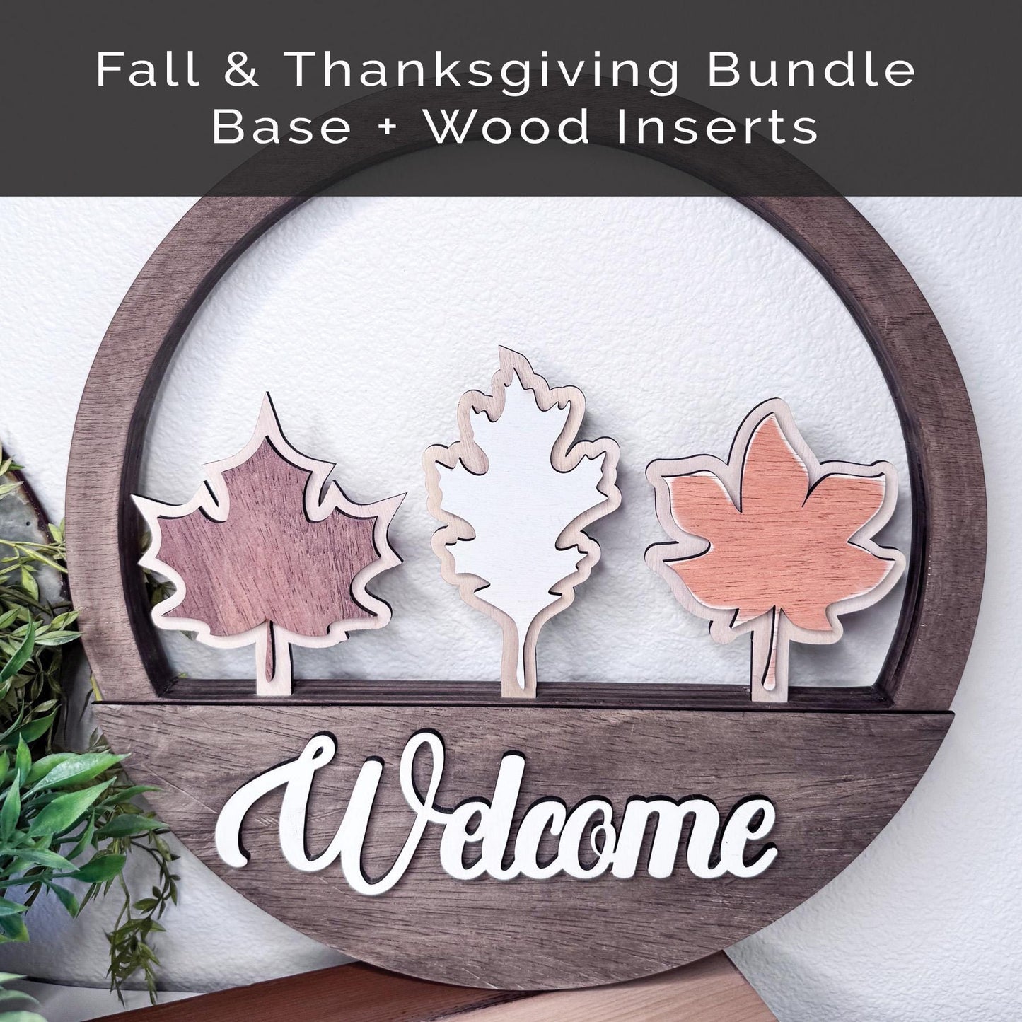 Fall Door Hanger Wreath  Interchangeable Leaves