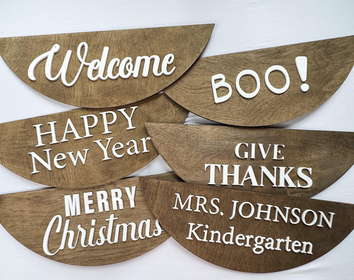 Magnetic Interchangeable Greetings  Add-On Signs for Round Wreath Bases | Seasonal & Holiday Door Decor