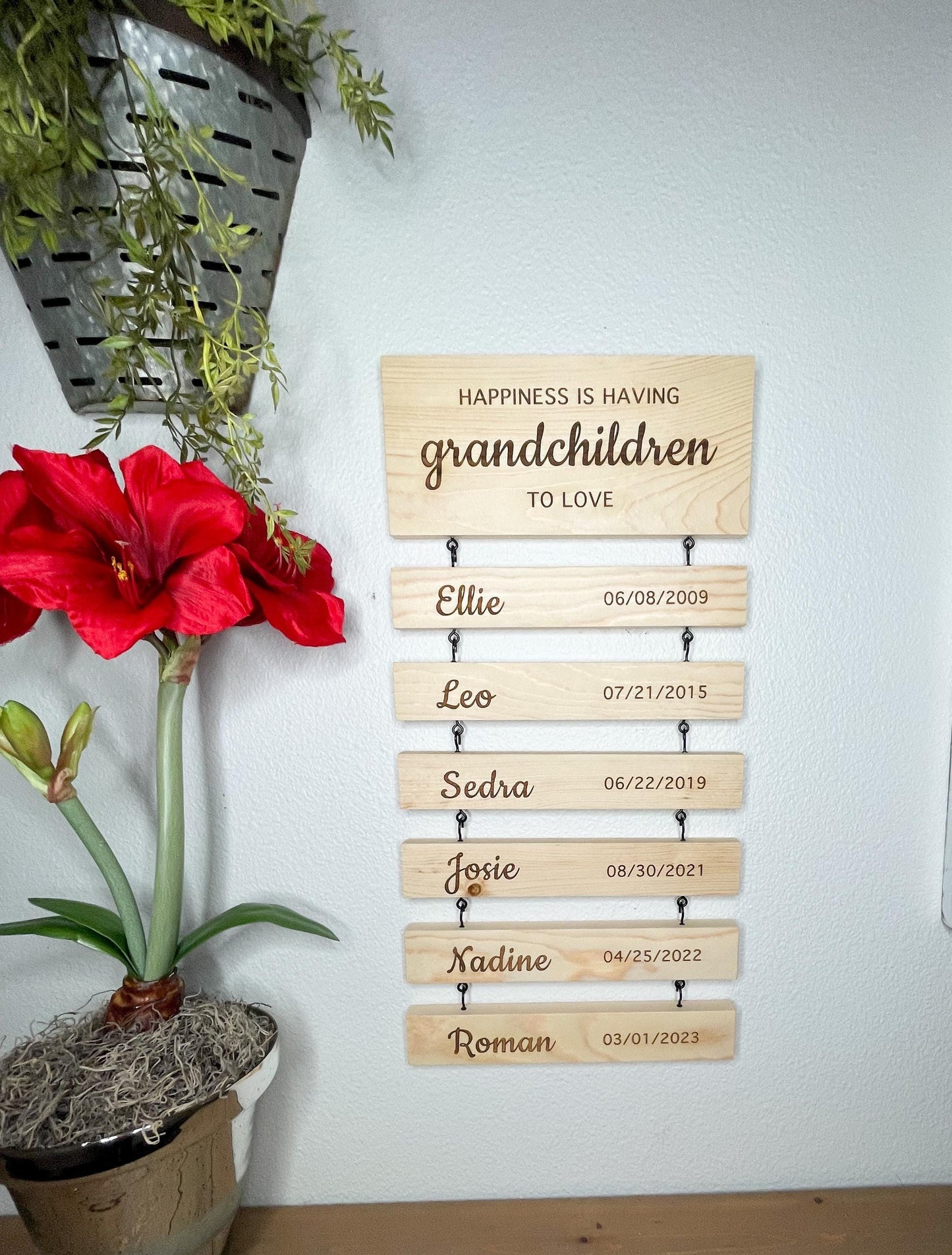 Grandchildren Customized Wood Engraved Sign
