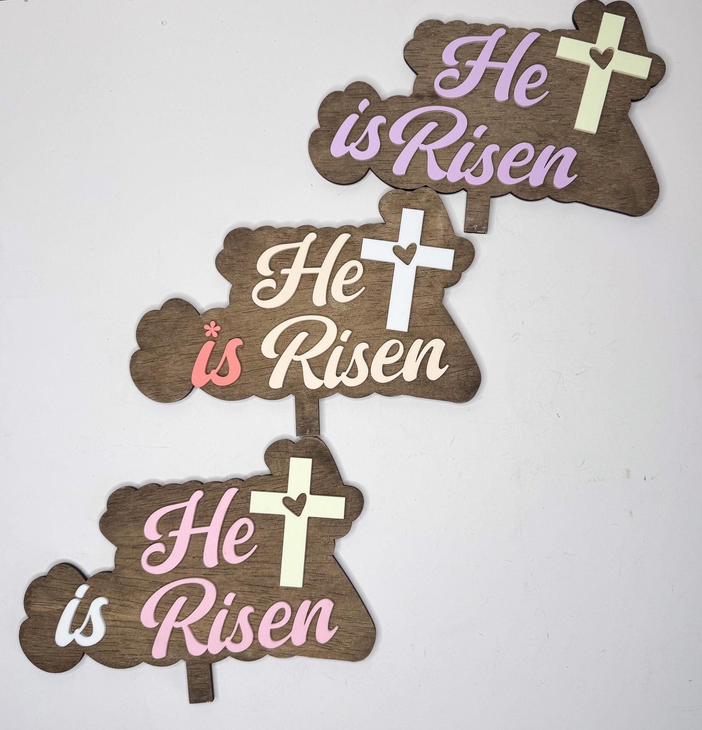 Happy Easter Spring Decor, He is Risen decor inserts.