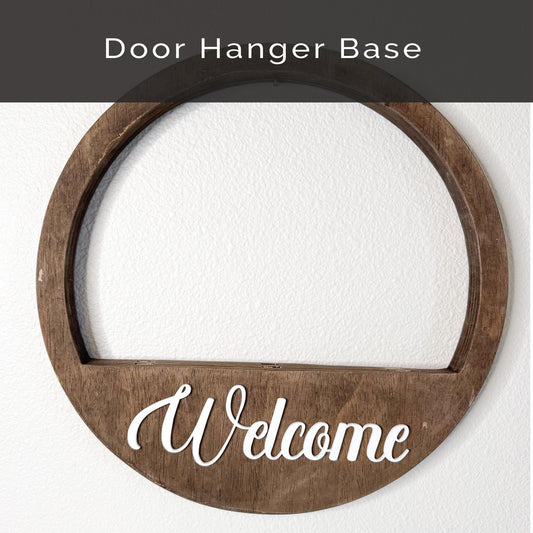 Wood Door Hanger Base  16" Round Wreath for Interchangeable Holiday Inserts, MAGNETIC GREETING changeable . Front Door Decor