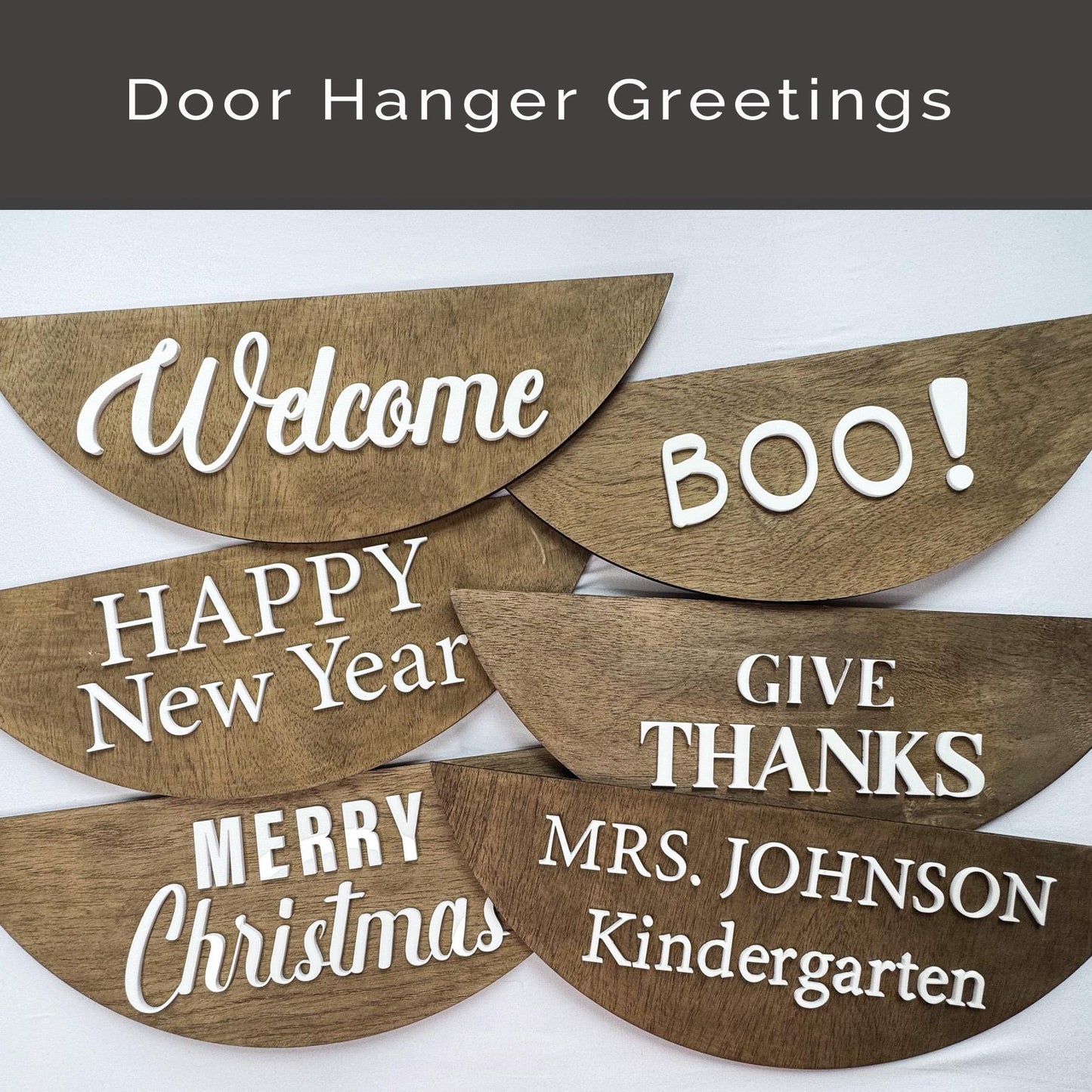 Magnetic Interchangeable Greetings  Add-On Signs for Round Wreath Bases | Seasonal & Holiday Door Decor