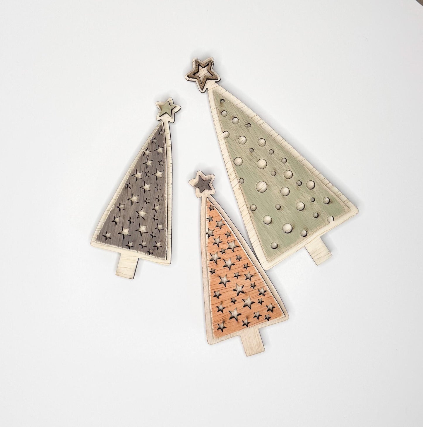 Rustic Trees and Christmas Trees wood inserts.
