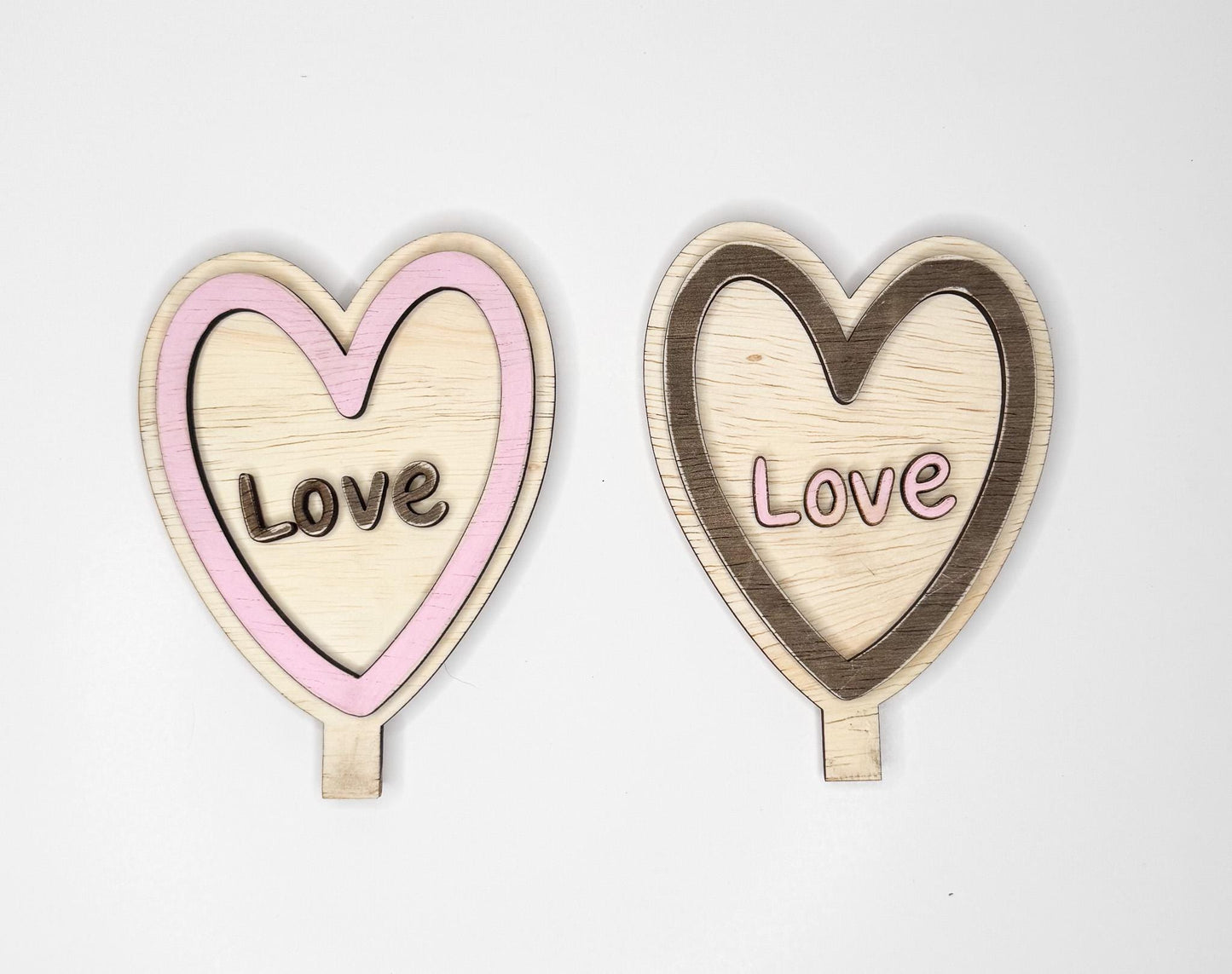 Valentine Wood Heart Inserts