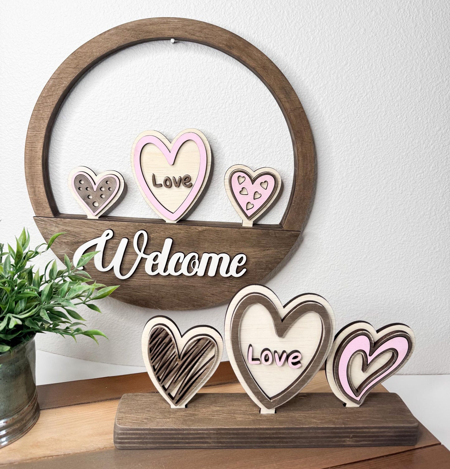 Valentine Wood Heart Inserts